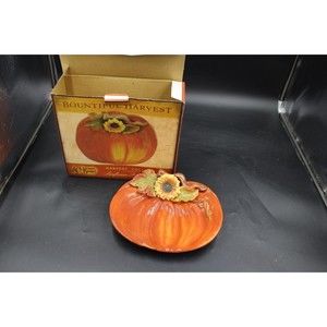 Cracker Barrel Harvest Collection 10" Sunflower Pumpkin Plate Autumn Decor /Box